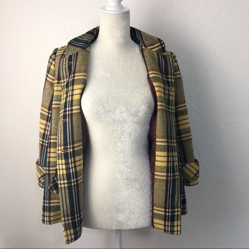 Sundance Plaid Peacoat